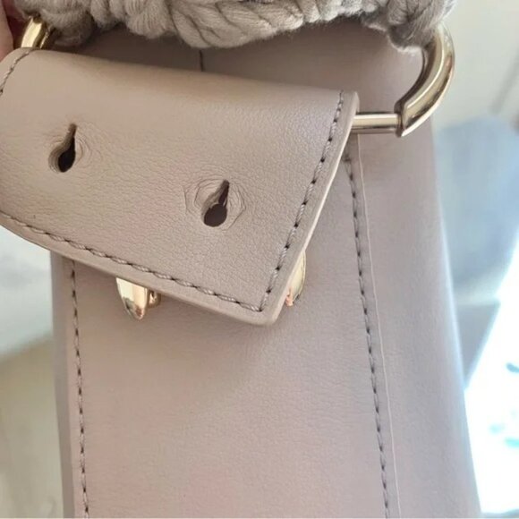 Simkhai Beige Biscotti Britt Wide Macrame Interchangeable Strap Leather Tote Bag - Picture 9 of 12